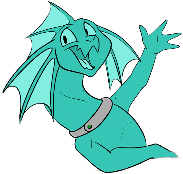 Spike waving hello — come read Isla Aukate!